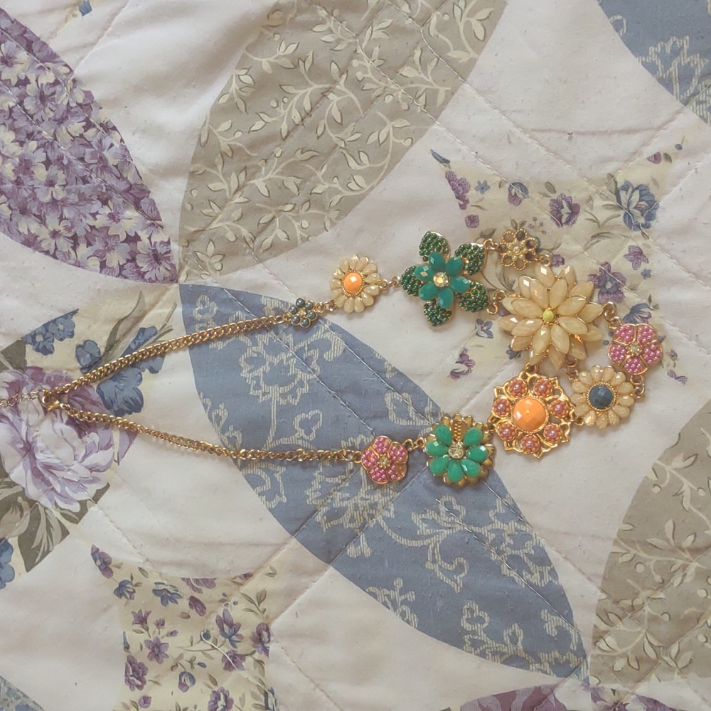 Floral statement necklace.